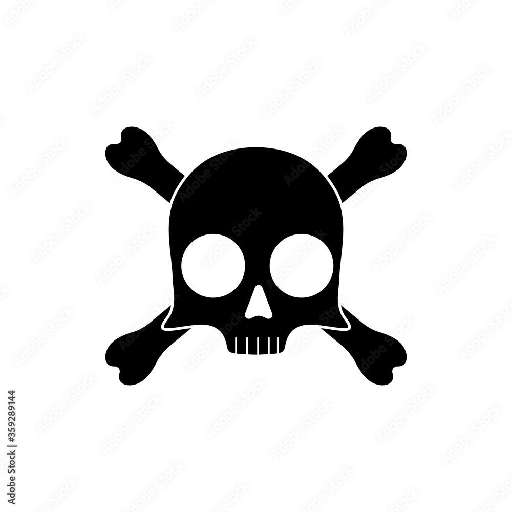 Skull and crossbones icon isolated on white background. Vector illustration. Skull and crossbones icon isolated on white background. Vector illustration.