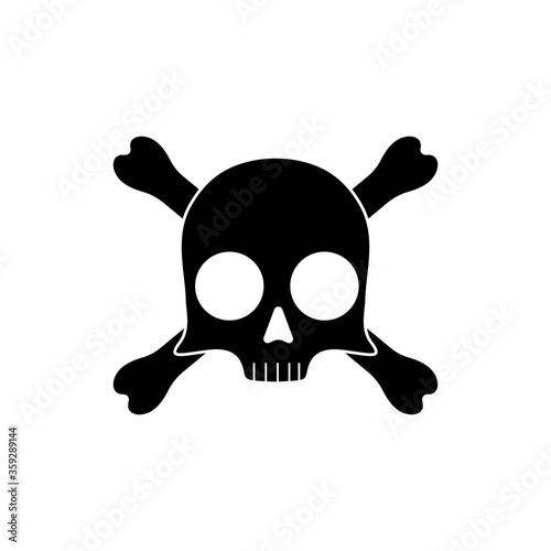 Skull and crossbones icon isolated on white background. Vector illustration.