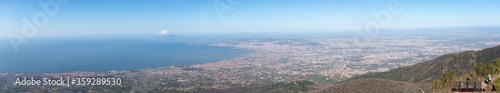 Panoramic view of Naples City from the Vesuvium vulcano