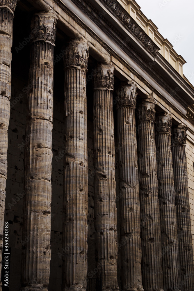 Columns at the entrance to the mythical Pantheon in Rome