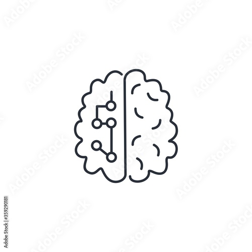 Brain, information analysis, memory. Vector icon isolated on white background.