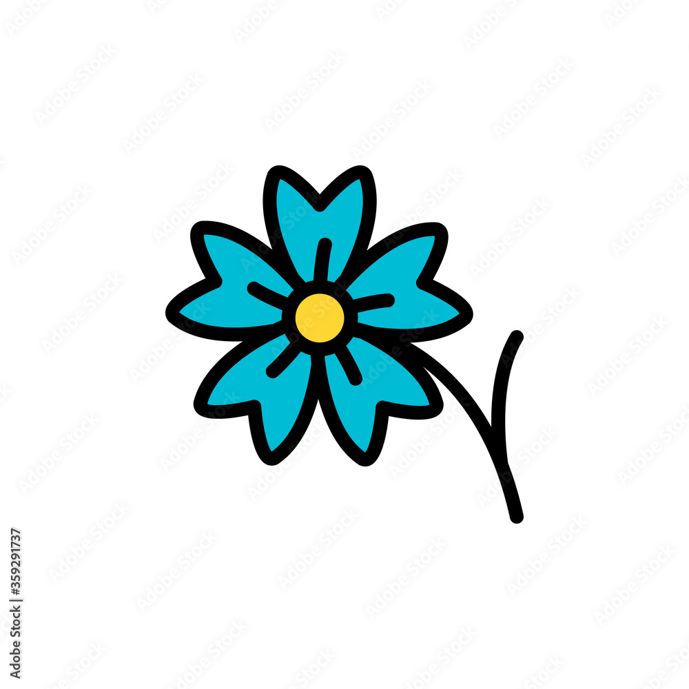 Acanthaceae blue flower icon. Simple color with outline vector elements of healing plant icons for ui and ux, website or mobile application Acanthaceae blue flower icon. Simple color with outline vector elements of healing plant icons for ui and ux, website or mobile application