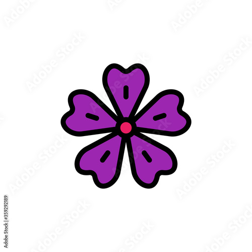 Mallow flower icon. Simple color with outline vector elements of healing plant icons for ui and ux, website or mobile application