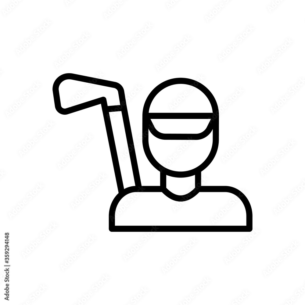 Player concept line icon. Simple element illustration. Player concept outline symbol design from golf set. Can be used for web and mobile Player concept line icon. Simple element illustration. Player concept outline symbol design from golf set. Can be used for web and mobile