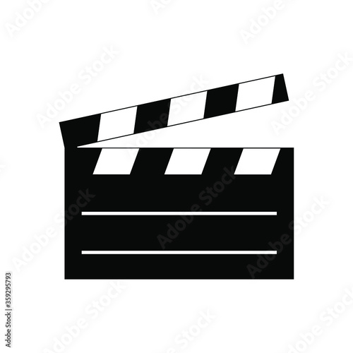 Movie Clapper Icon Video Director Studio Action Cue Symbol Vector Illustration Cinema Film Industry