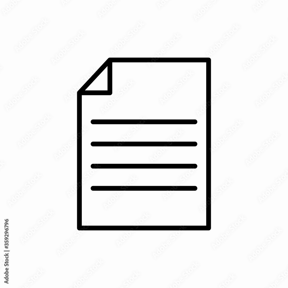 Outline document icon.Document vector illustration. Symbol for web and mobile Outline document icon.Document vector illustration. Symbol for web and mobile