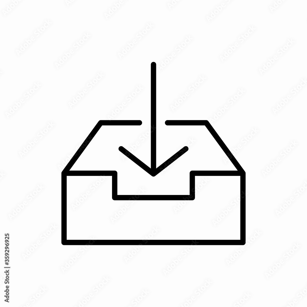 Outline download document box icon.Download document box vector illustration. Symbol for web and mobile Outline download document box icon.Download document box vector illustration. Symbol for web and mobile