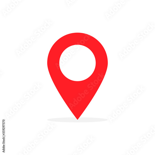 Location Pin GPS Red Pointer Travel Button Marker Illustration Symbol Vector