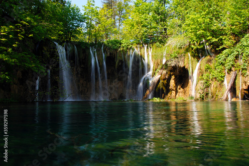 waterfalls connecting the plitvice lakes in Croatia © mikesch112