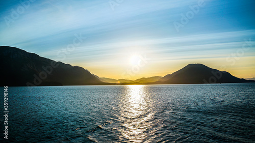 Sunset above mountains