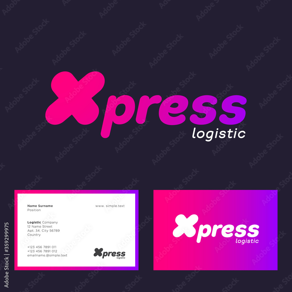 Express logistic logo. X press emblem. Logistic company emblem. Identity. Business card. Express logistic logo. X press emblem. Logistic company emblem. Identity. Business card.