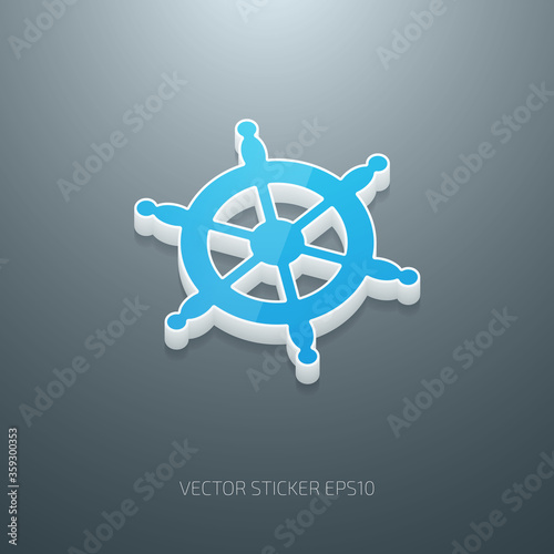 vector 3d ship's steering wheel icon