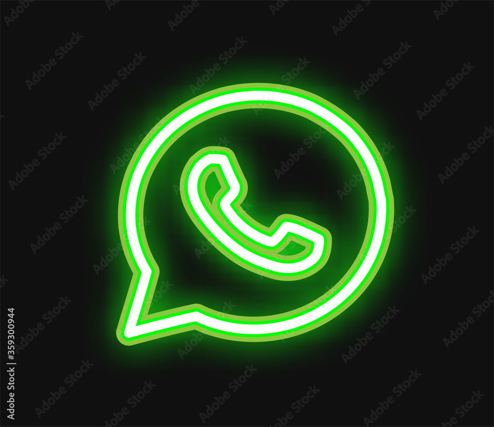whatsapp logo. whatsapp neon . whatsapp background Stock Illustration |  Adobe Stock