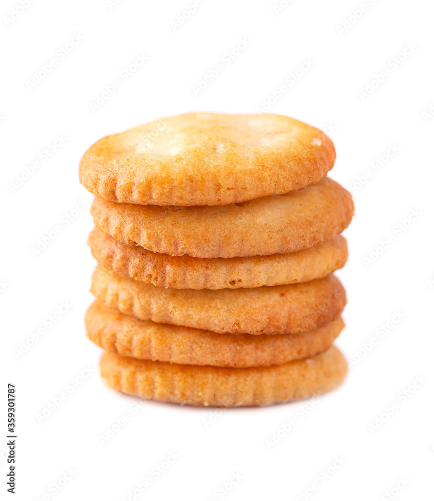 Cracker isolated on white background. Dry cracker cookies isolated. Salty snacks isolated. Cracker isolated on white background. Dry cracker cookies isolated. Salty snacks isolated.