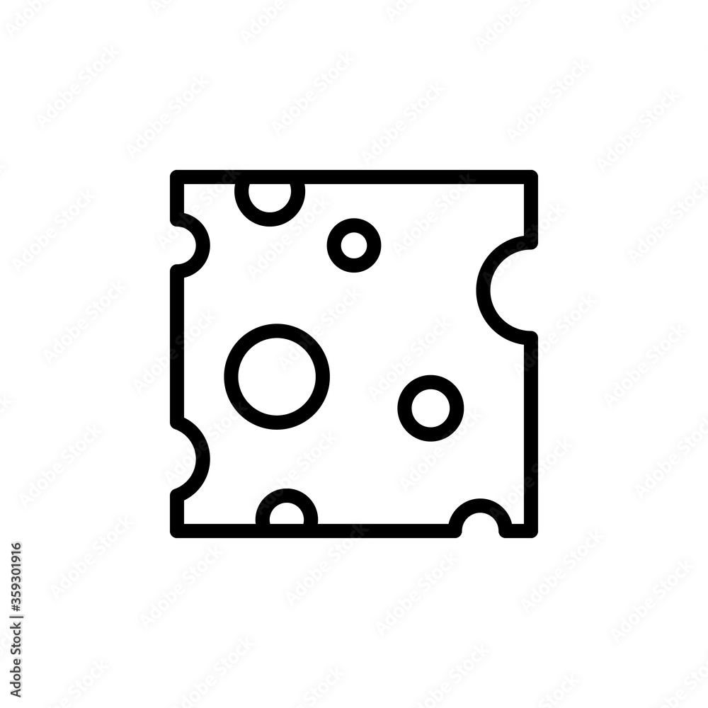 Cheese slice icon. Simple line, outline vector elements of dairy product icons for ui and ux, website or mobile application Cheese slice icon. Simple line, outline vector elements of dairy product icons for ui and ux, website or mobile application