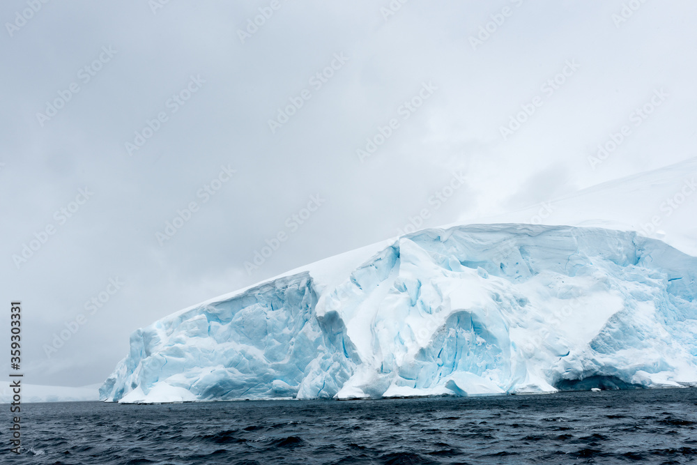 Panorama of the ice formations in Antarctica