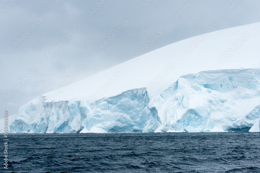 Close view of the icebergs in Antarctica