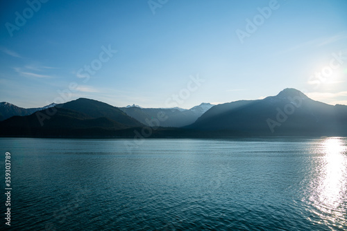 Mountains just before sunset make beautiful background