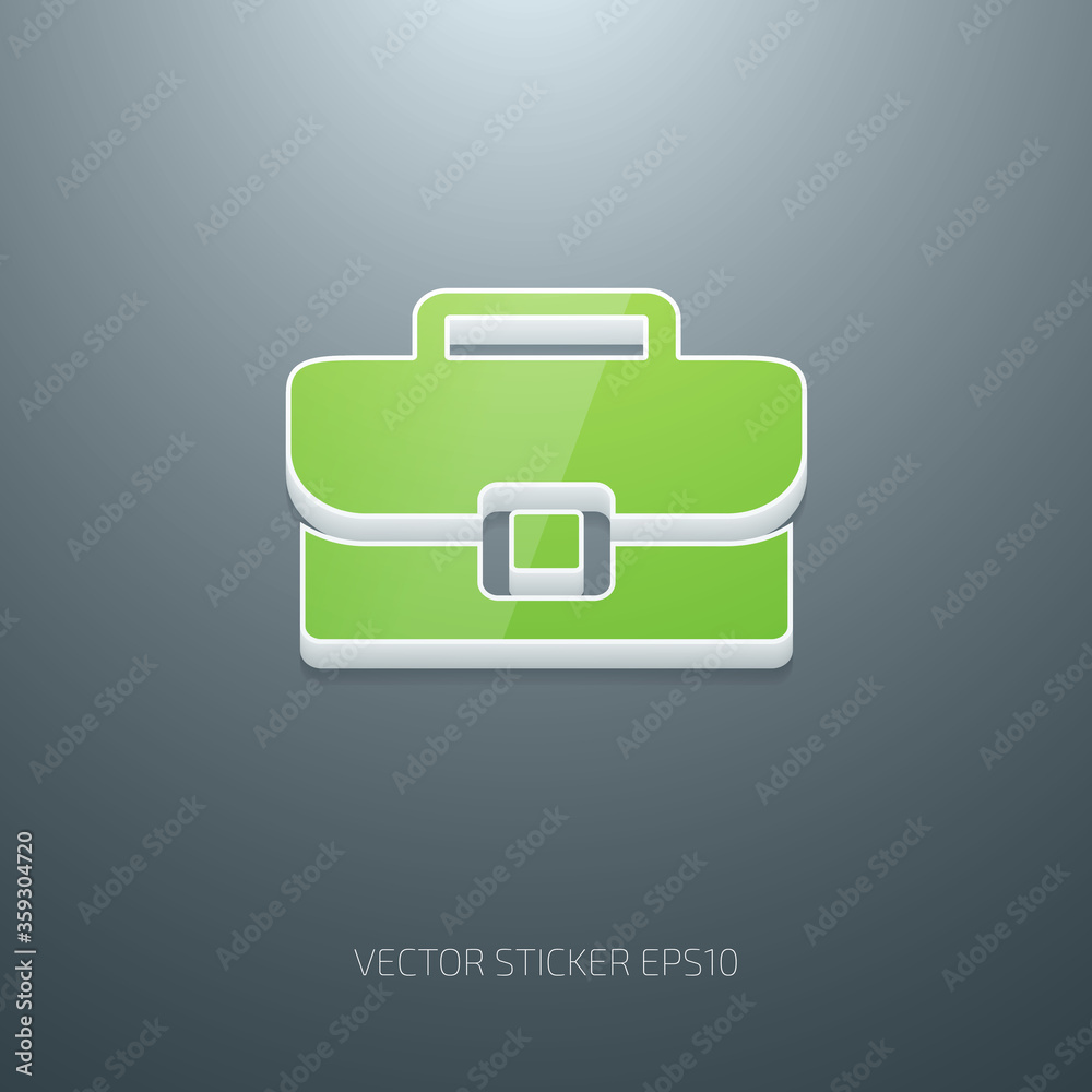 vector green briefcase icon on gray background eps10 vector green briefcase icon on gray background eps10