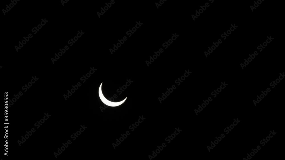 Solar eclipse looking from Asia on June 21 2020, about 90% of the Sun had been hided by the Moon Solar eclipse looking from Asia on June 21 2020, about 90% of the Sun had been hided by the Moon