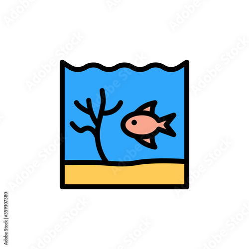 Fish, seaweed, ocean icon. Simple color with outline vector elements of saving marine icons for ui and ux, website or mobile application
