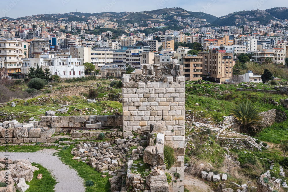Remains of crusader fortress in Byblos, Lebanon, one of the oldest city in the world