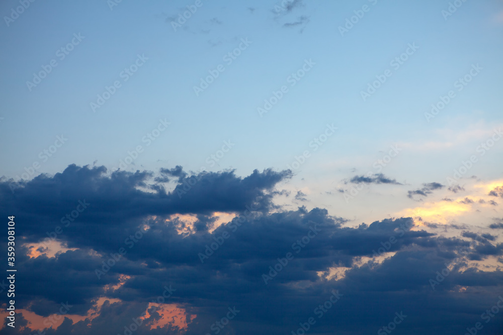half a sky covered with blue clouds half a sky covered with blue clouds
