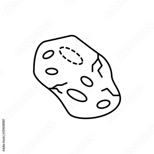 meteorite concept line icon. Simple element illustration. meteorite concept outline symbol design from space set. Can be used for web and mobile