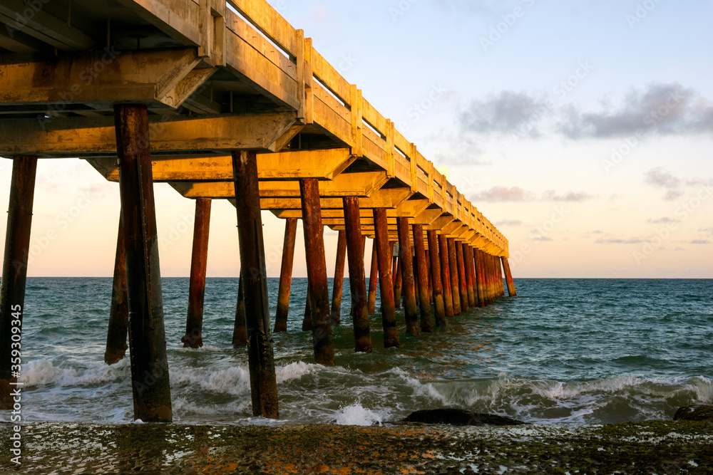 View under Scripps Pier, Arembepe, Bahia, Brazil View under Scripps Pier, Arembepe, Bahia, Brazil