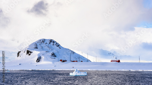 Cloudy weather over the Half Moon Island, an Antarctic island, the South Shetland Islands of the Antarctic Peninsula region.
