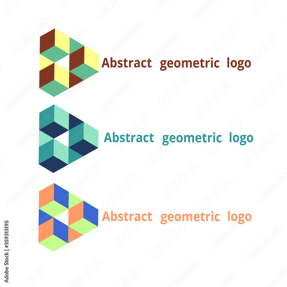 Fototapeta premium set abstract geometric logo on a white background