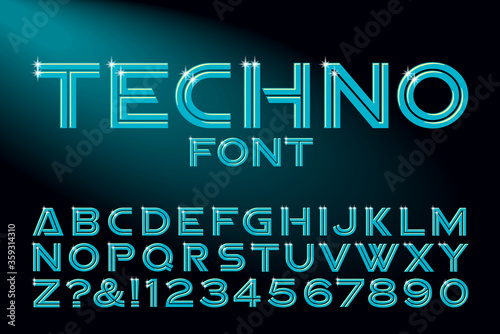 A Custom High-Texh Alphabet with Reflective Glints