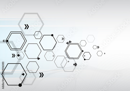 white background abstract hexagon line pattern vector design