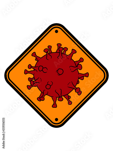 Achtung Virus Corona Hinweis Schild Warnung Vorsicht Gefahr Covid Erkältung 