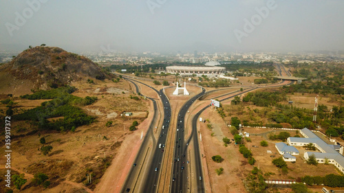 Beautiful aerial view of Abuja city landscape 