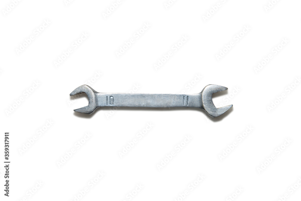 metal fixed wrench on white background metal fixed wrench on white background