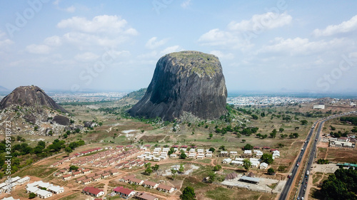 Fotografie Aerial view of Zuma Rock Niger State  Nigeria