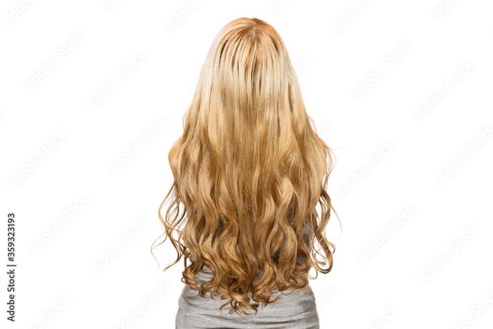金髪巻き髪女性の後ろ姿 Stock Photo Adobe Stock