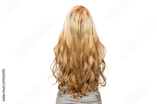 金髪巻き髪女性の後ろ姿 Stock Photo Adobe Stock