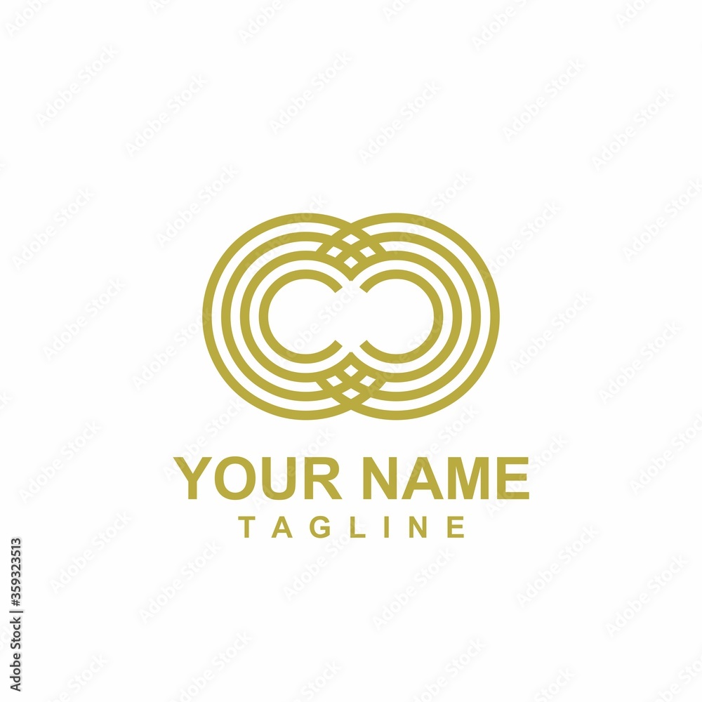 CC, CO, OC, OO initials geometric logo and vector icon CC, CO, OC, OO initials geometric logo and vector icon