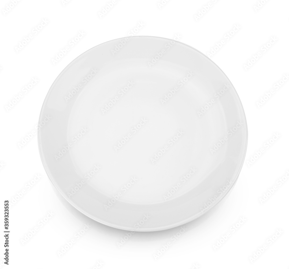 empty white plate isolated with clipping path. empty white plate isolated with clipping path.