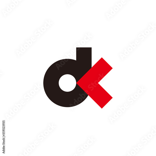 abstract letter dk simple arrow colorful design symbol vector