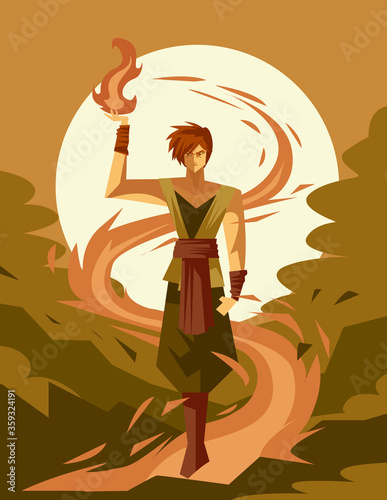 strong powerful anime fire ninja
