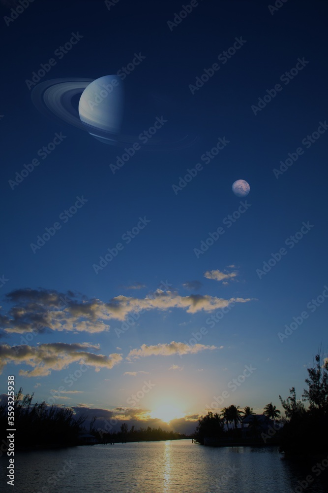 Alien Sunset - Space Exploration Metaphor Alien Sunset - Space Exploration Metaphor
