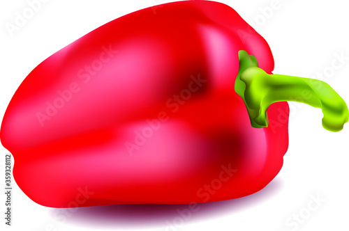 Ripe red pepper isolated on white background