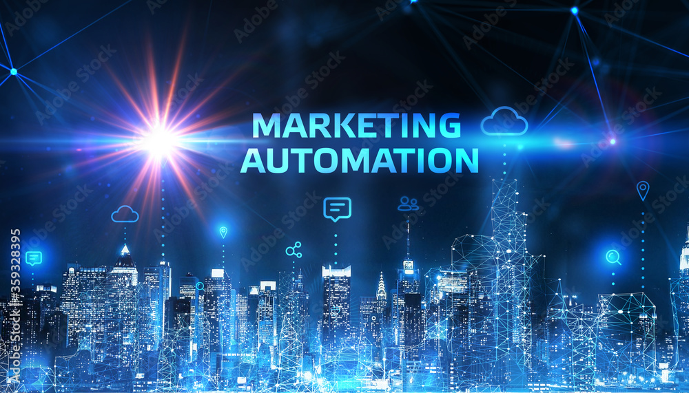 Marketing Strategy. Planning Strategy Concept. Business, technology, internet and networking concept. Marketing automation