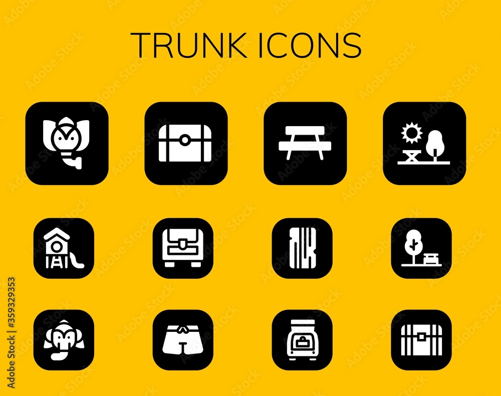 trunk icon set