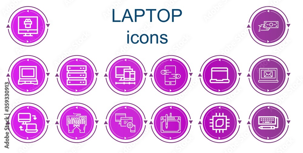 Editable 14 laptop icons for web and mobile Editable 14 laptop icons for web and mobile