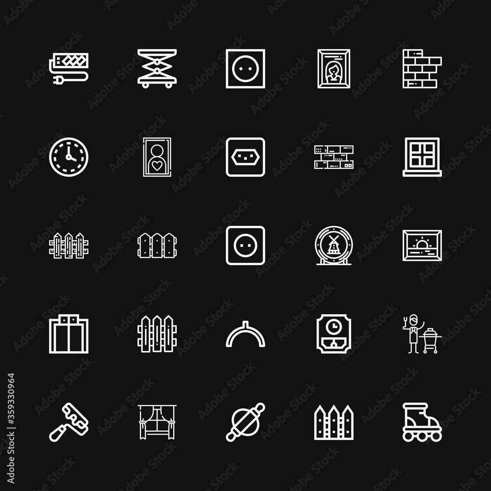 Editable 25 wall icons for web and mobile