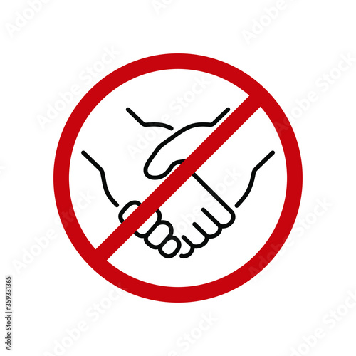 No handshake sign icon design isolated on white background. Vector illustration